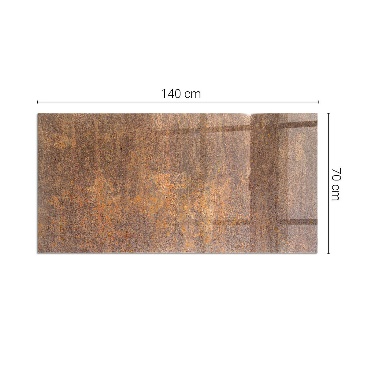 GLASPLATTE für Kamin 140x70 cm Braun - Braun, Glas (140/70/0.4cm) - ArtPrintCave