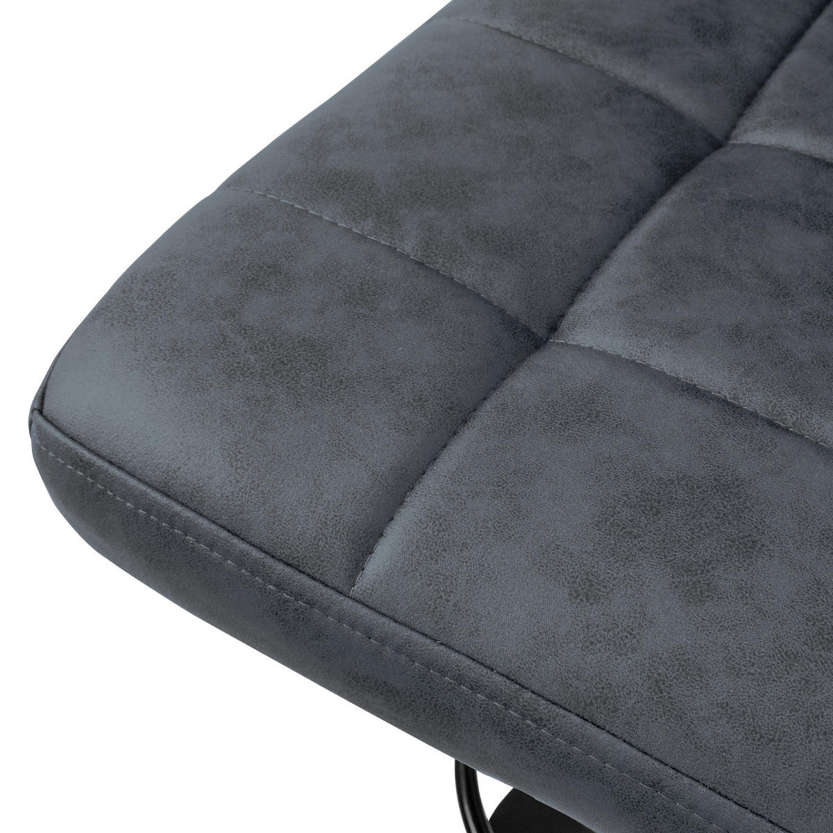BARHOCKER Microfaser anthrazit 2er Set - Anthrazit, Metall (50/112/45cm) - ML-DESIGN