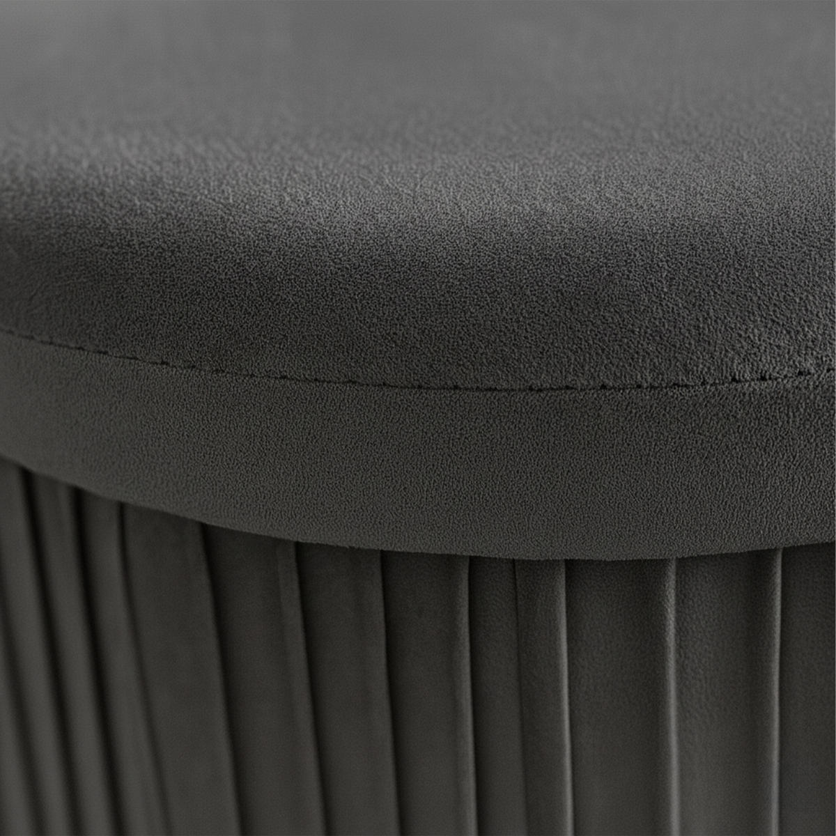 HOCKER - Dunkelgrau/Anthrazit, Holzwerkstoff/Textil (38/38/38cm) - Relaxdays