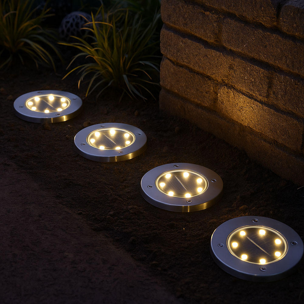 LED AUSSENLEUCHTE Edelstahl Grau 4er Set - Grau, Metall (13/13/11.8cm) - Globo Lighting