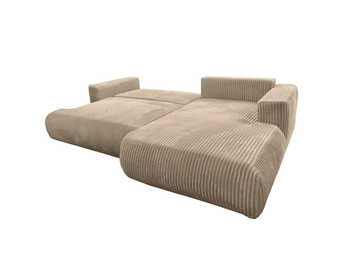 ECKSOFA Luna L rechts Beige aus Cord - Beige, Textil (271/195cm) - KS Home Concept
