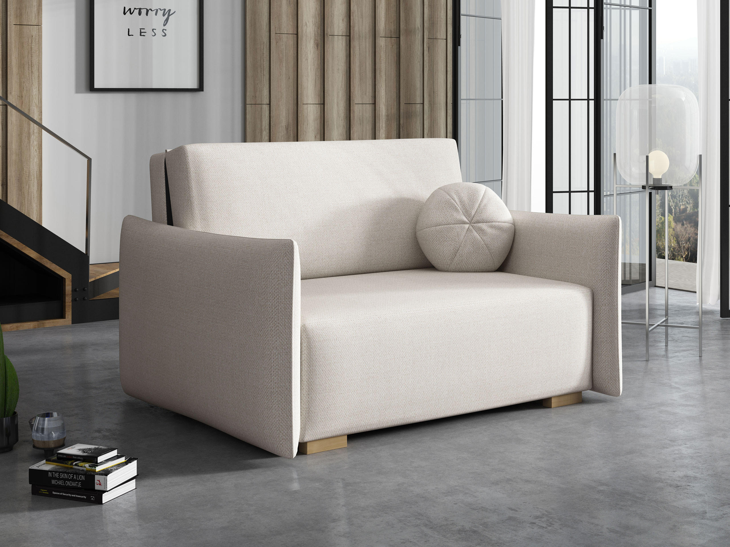 SCHLAFSOFA Viva Glov II - Creme/Naturfarben, Holz/Textil (134/85/98cm) - MIRJAN24