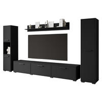 WOHNWAND Bogota XL - Schwarz, Holzwerkstoff/Kunststoff (180/30/31cm) - MIRJAN24