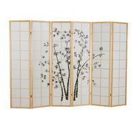 PARAVENT 6-tlg. 264/179 cm Braun Bambusmuster - Braun, Holz (264/179/2cm) - Homestyle4u