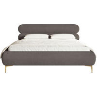 POLSTERBETT Roule Cord Grau 160x200 cm - Goldfarben/Grau, Textil/Metall (160/200cm) - Selsey