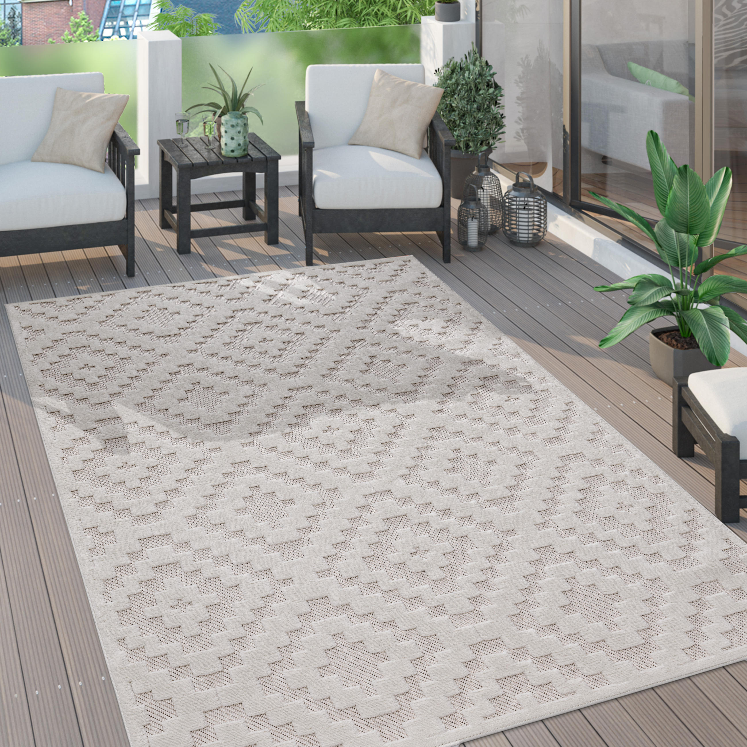 OUTDOORTEPPICH 80/150 cm Livorno 672 - Creme, Textil (80/150cm) - Paco Home