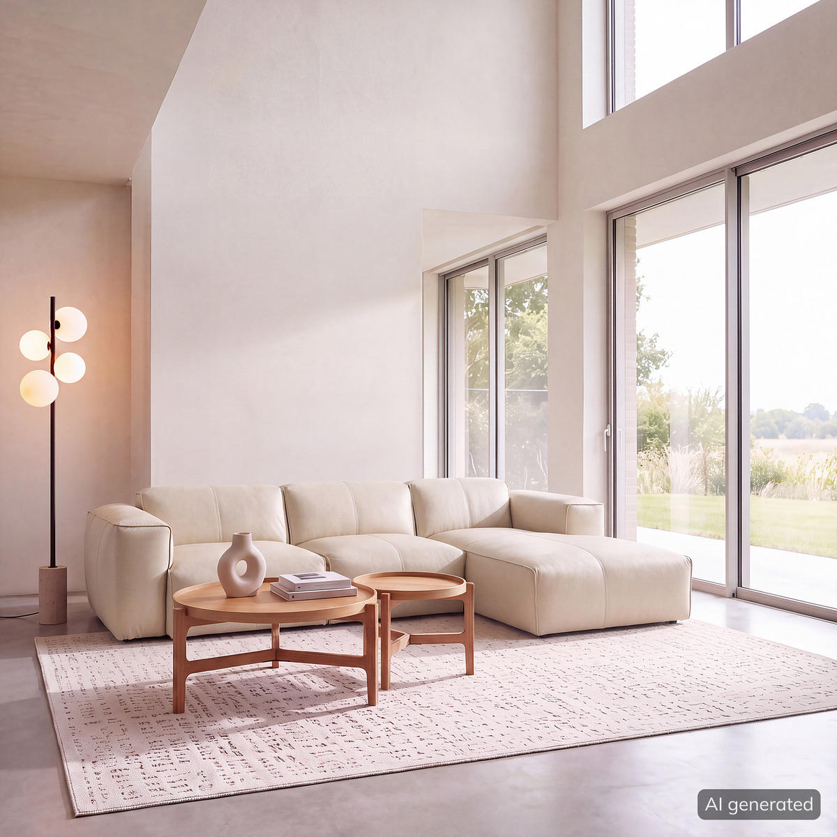 3-SITZER ECKSOFA mit Longchair - Hellgrau/Schwarz, Leder/Kunststoff (284/173cm) - home24