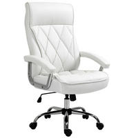 CHEFSESSEL, Bürostuhl, Kunstleder, Weiß - Weiß, Kunststoff/Metall (69/121/66cm) - Vinsetto