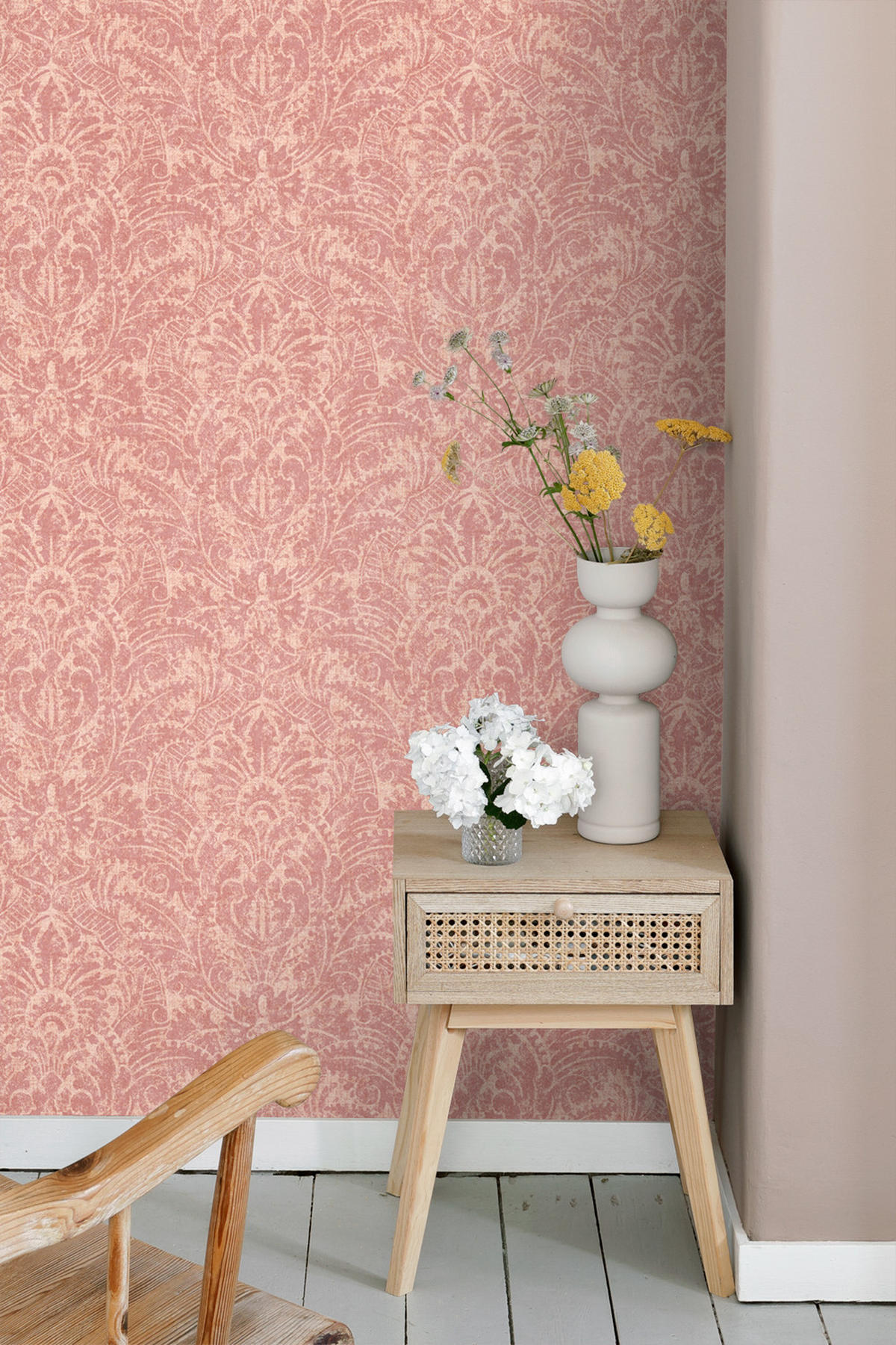 TAPETE Ornamente 50 x 900 cm - Pink, Papier (50/900cm) - ESTAhome