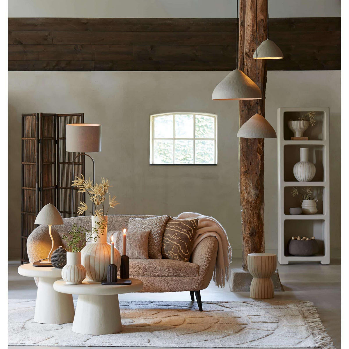 BEISTELLTISCH Finca Braun 28.5/28.5/42 cm - Braun, Keramik (28.5/28.5/42cm) - Light & Living