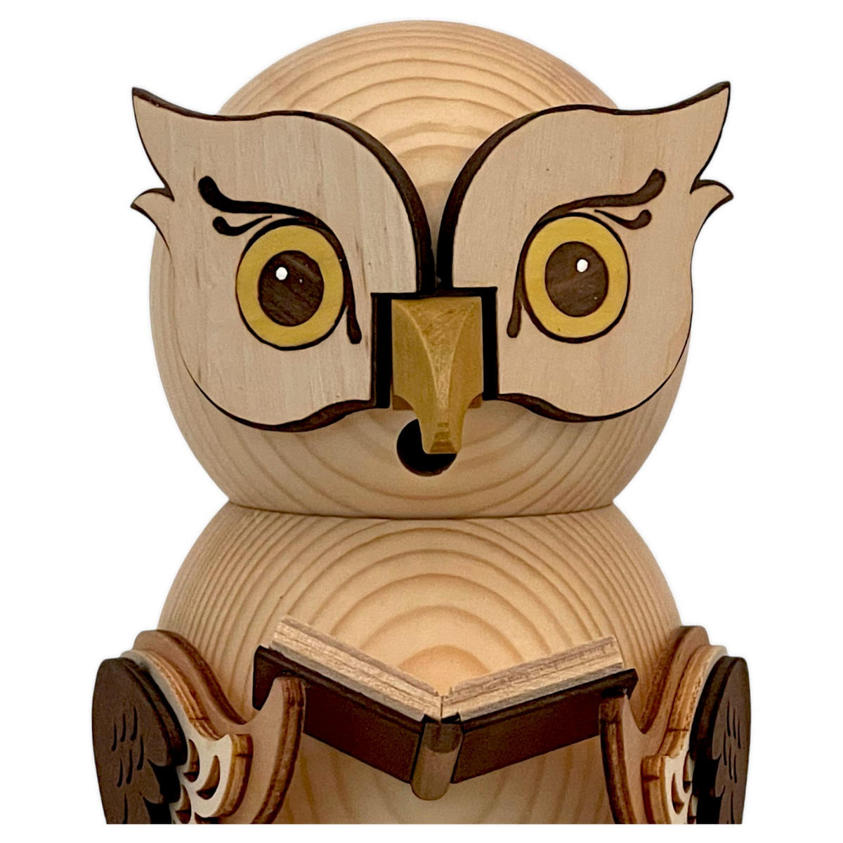 RAUCHFIGUR Eule mit Büchern 15 cm - Multicolor, Holz (10/15/10cm)