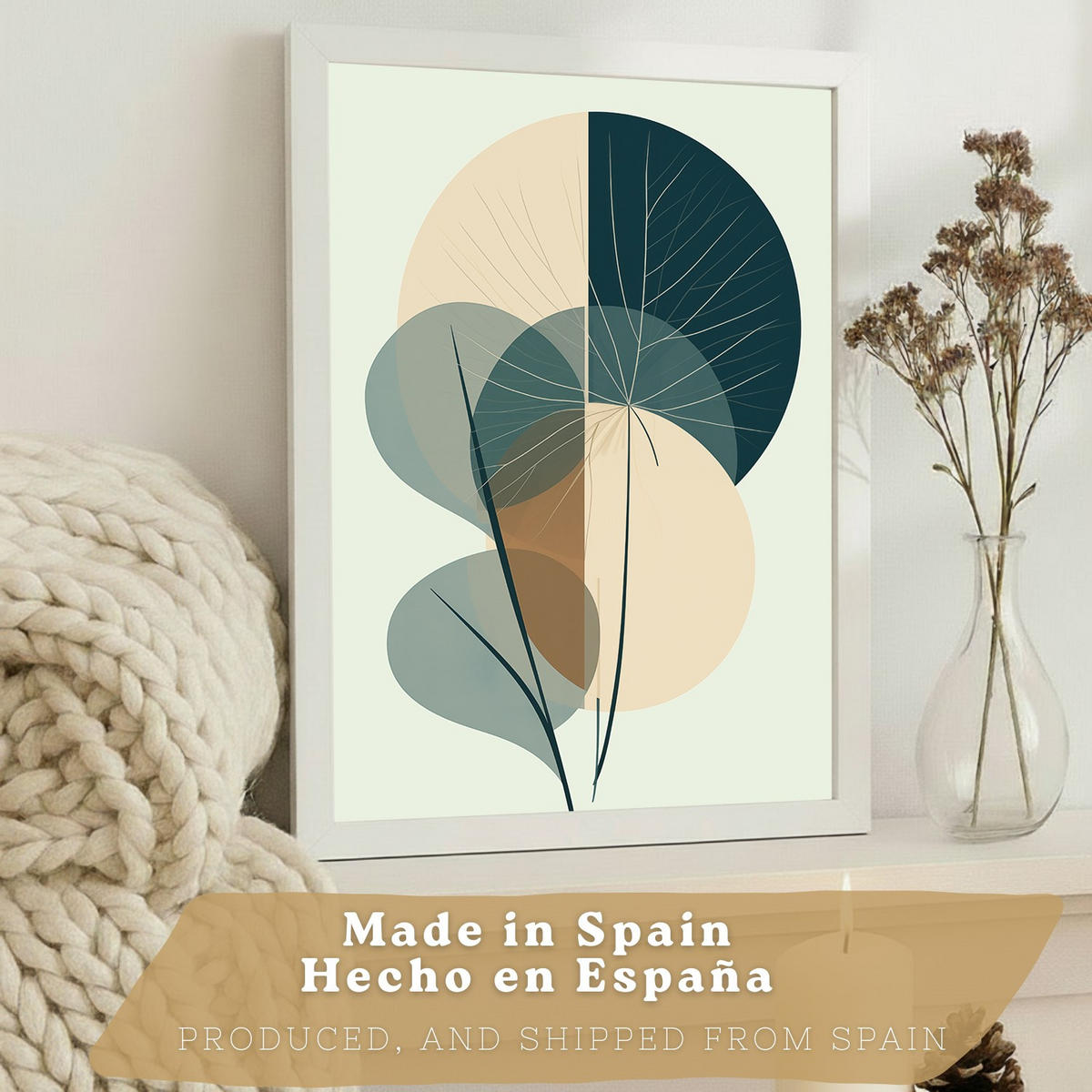 PLAKAT Sada 3 Abstraktní rostlina A4 bez rámu - čirá, papír (29.7/1/21cm) - Nacnic