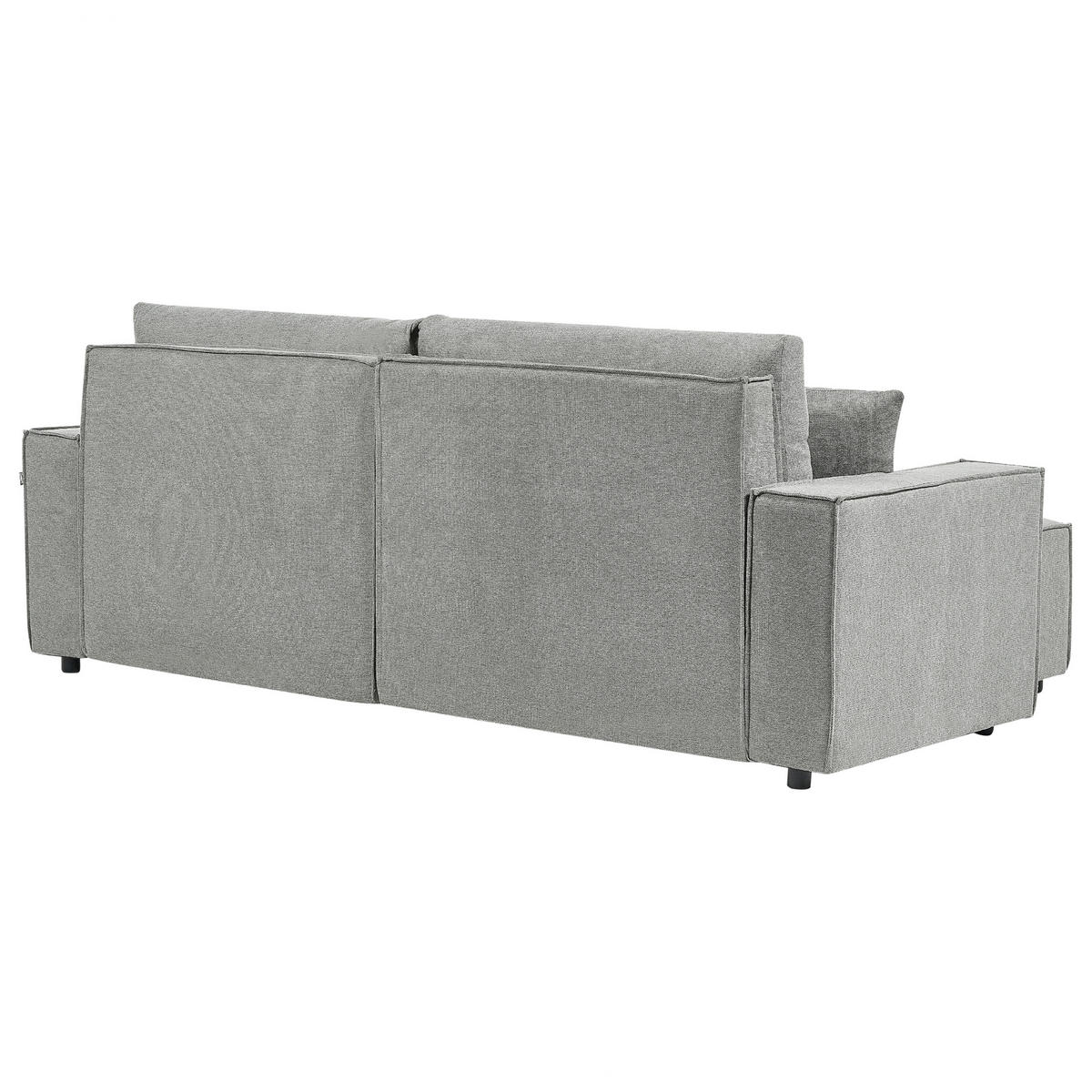 3-SITZER-ECKSOFA grau linksseitig mit Schlaffunktion Stauraum Karila - Grau, Textil (250/150cm) - Beliani