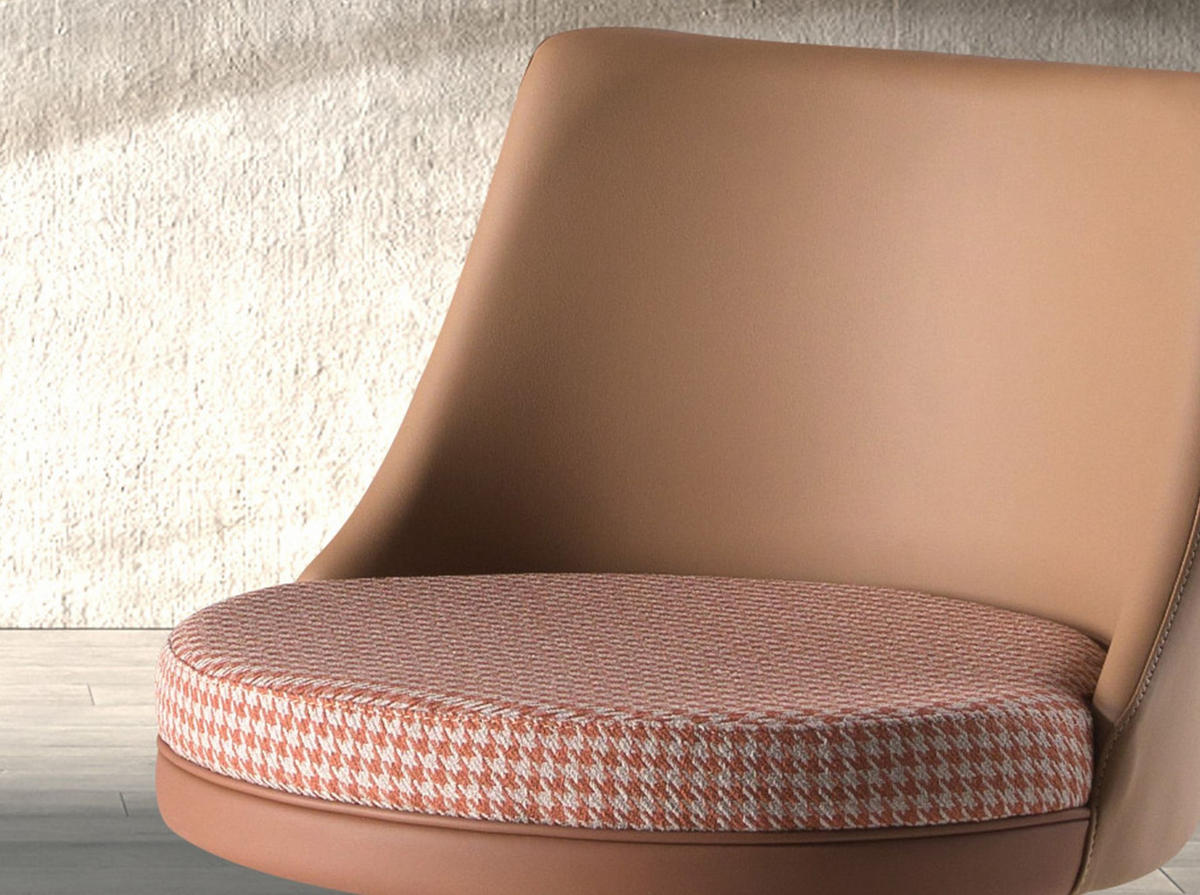 BARHOCKER Drehbarer aus terrakottafarbenem und beigem Stoff und braunem Kunstleder 45/47/79 cm - Pink/Terracotta, Leder/Textil (45/79/47cm) - ANGEL CERDA