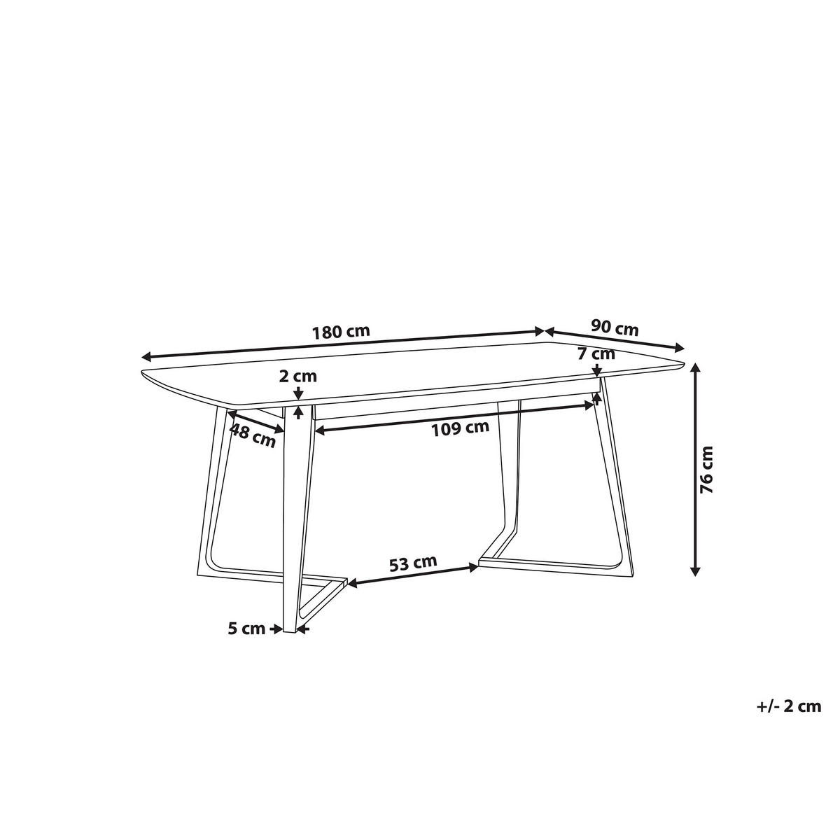 ESSTISCH 180/90/76 cm Dunkelbraun Rechteckig Huxter - Dunkelbraun, Holzwerkstoff (180/90/76cm) - Beliani