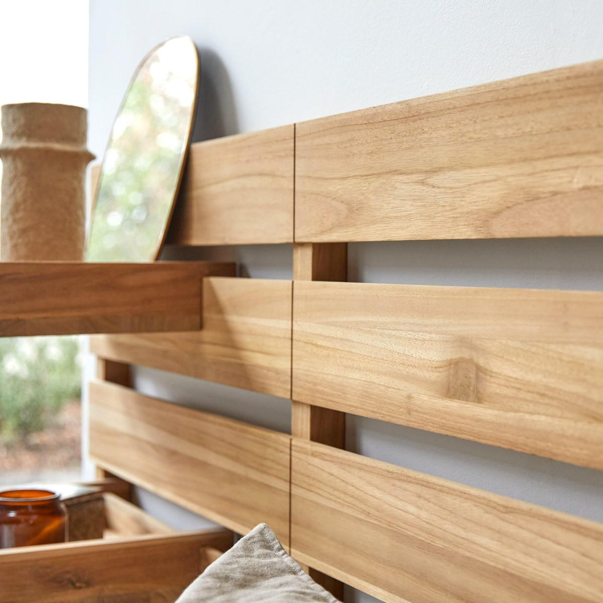 KOPFTEIL Urbain Natur aus Teak - Naturfarben, Holz (270/76/5cm) - Tikamoon