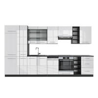 KUHINJSKI BLOK Fame-Line Bela barva visokega sijaja/antracit 355 cm , DP Antracit - bela/visoki sijaj, leseni material (355/206.8/60cm) - Vicco