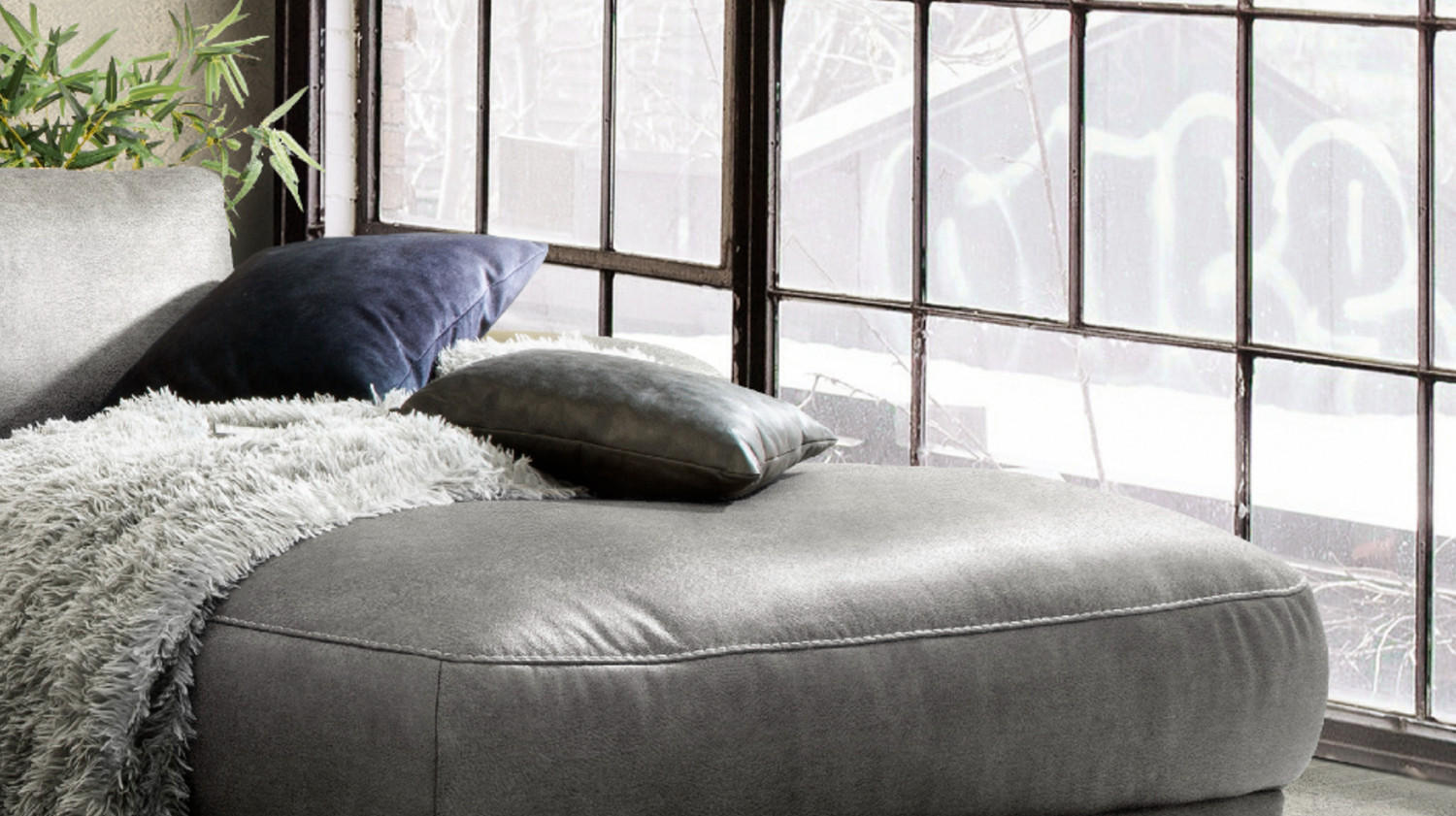 ECKSOFA MOTORISCH. RELAXFUNKTION LOLA Grau Webstoff - Schwarz/Grau, Textil (233/178cm) - KAWOLA