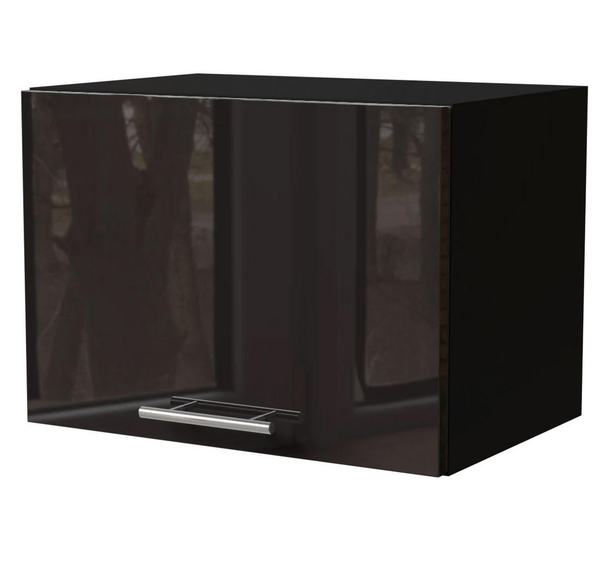 KLAPPHÄNGESCHRANK Essen W4B/50 Schwarz Hochglanz / Schwarz Matt 50 / 32,5 / 36cm - Schwarz Hochglanz/Schwarz, Holz/Holzwerkstoff (50/36/32.5cm) - Feldmann-Wohnen