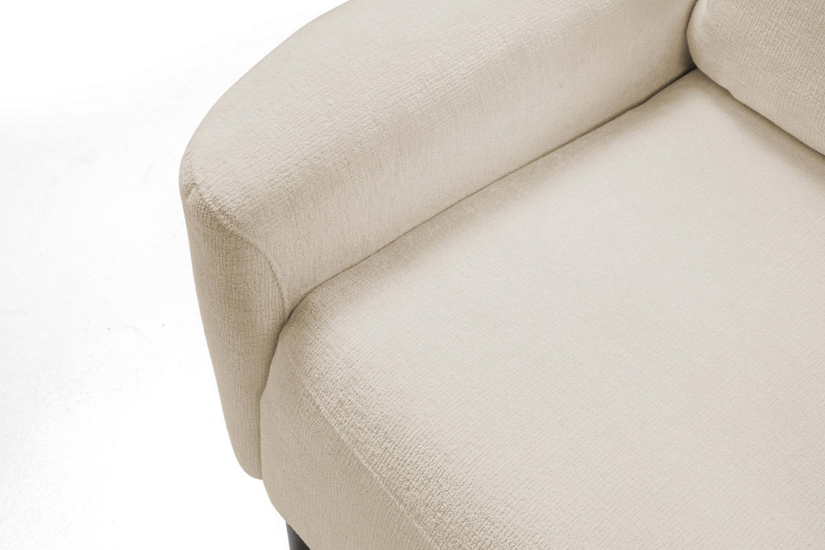 SOFA BOHO Mit Schlaffunktion Und Bettkasten, Wellenfederung, PUR-Schaum, Holzfüße, lose Rückenkissen, freistehend, 244x102x92 cm Beige - Beige, Holz/Textil (244/92/102cm) - DomoHome