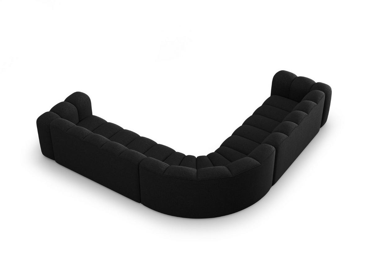 ECKSOFA symmetrisch modular Lupine aus Chenille-Stoff schwarz 5 Sitzplätze - Schwarz, Textil (309/309cm) - Micadoni
