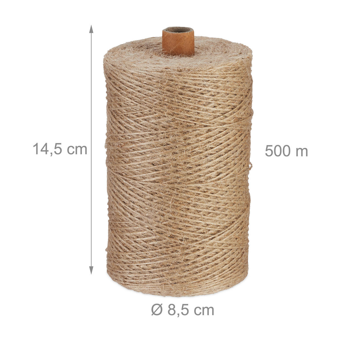 2XJUTESCHNUR - Hellbraun, Textil (8.5/8.5/14.5cm) - Relaxdays