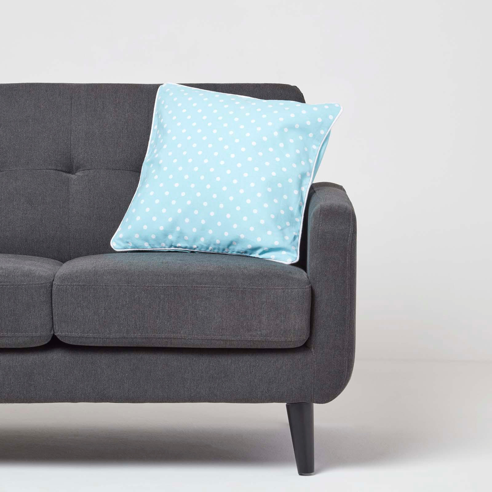 KISSENHÜLLE Polka Dots 45/45 cm, 100% Baumwolle - Blau, Textil (45/45cm) - Homescapes