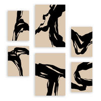 POSTER Set Mit 6 Zusammenfassungen In Form Ästhetische Dekorative Gemälde Für Ihr Wohnzimmer, Schlafzimmer Oder Zuhause A3 & A4 Rahmenlos - Klar, Papier (29/3cm) - Nacnic