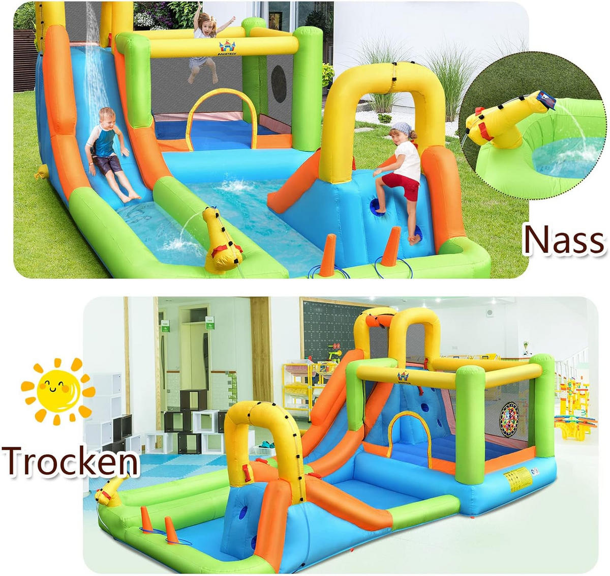 HÜPFBURG 216cm Multicoloured - Multicolor, Kunststoff (503/290/216cm) - COSTWAY