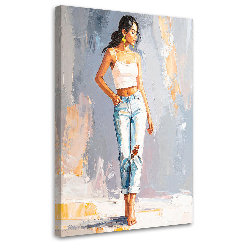 Feeby Leinwandbild Grau 80x120 cm