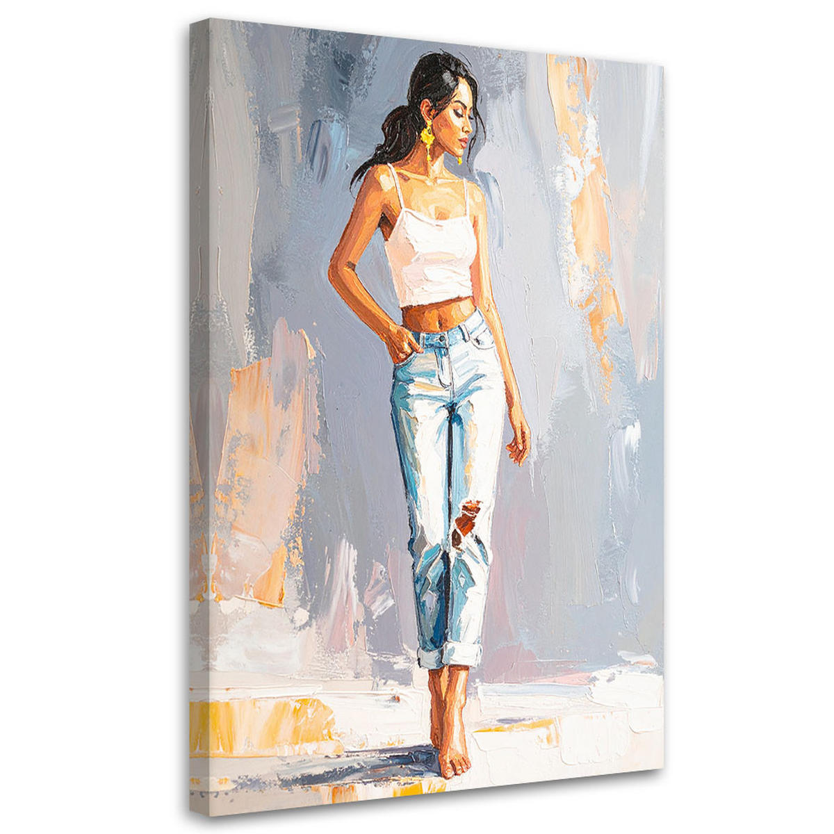 LEINWANDBILD Menschen & Charaktere 40x60cm - Grau, Textil (40/60cm) - Feeby