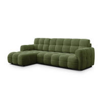 ECKSOFA MELLOW 4-Sitzer, olive - Schwarz/Grün, Holz/Textil (262/156cm) - Courtois Laville