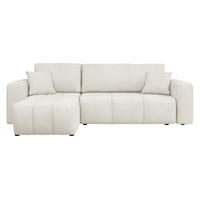 ECKSOFA Furyn Boucle - Creme/Schwarz, Holzwerkstoff/Kunststoff (244/145cm) - MIRJAN24