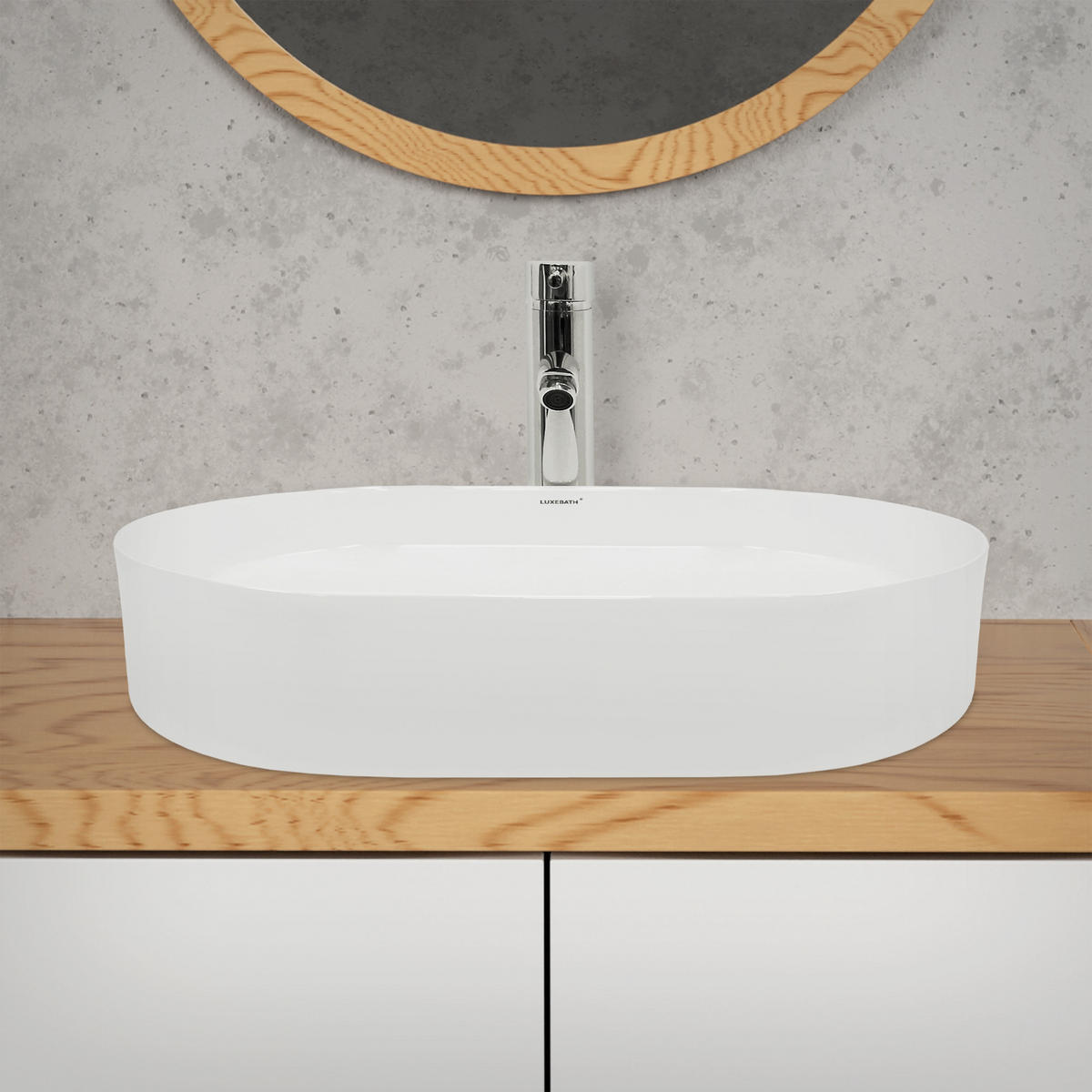 WASCHBECKEN - Weiß, Keramik (38/12.5/60.5cm) - LuxeBath