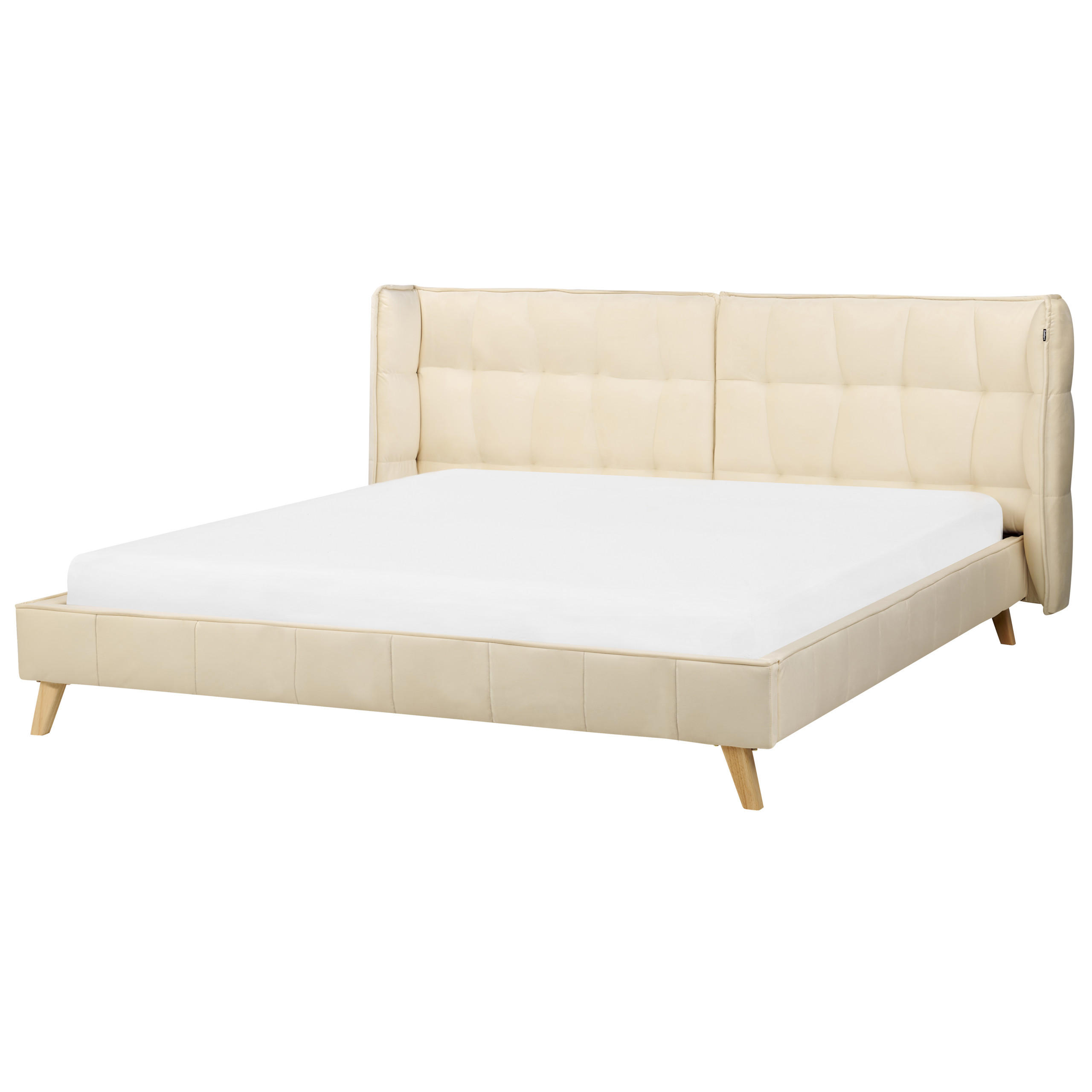 POLSTERBETT mit Lattenrost 180x200 cm Beige Senlis - Beige, Textil (180/200cm) - Beliani