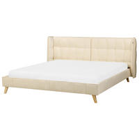 POLSTERBETT mit Lattenrost 180x200 cm Beige Senlis - Beige, Textil (180/200cm) - Beliani