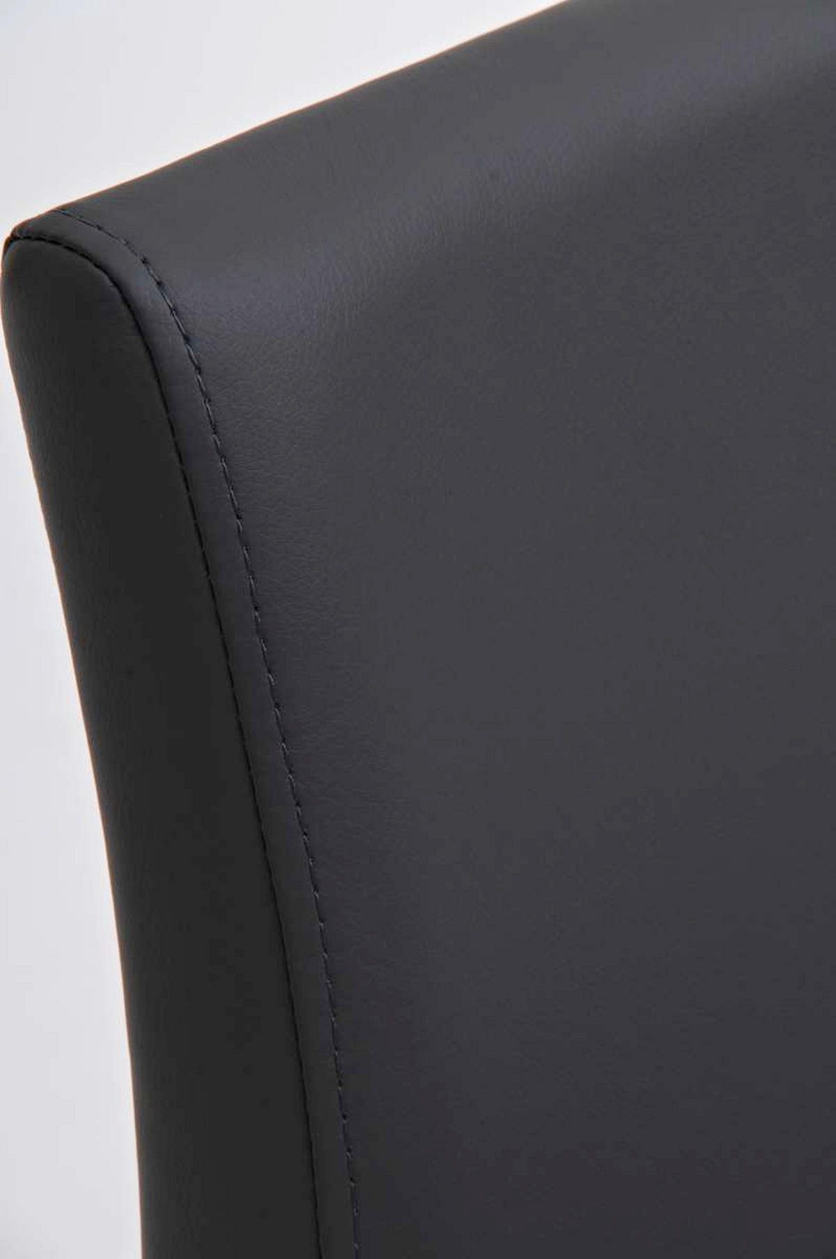 BARHOCKER Carin Kunstleder Grau Silber - Grau, Leder/Metall (42/86/44cm) - DELUKE