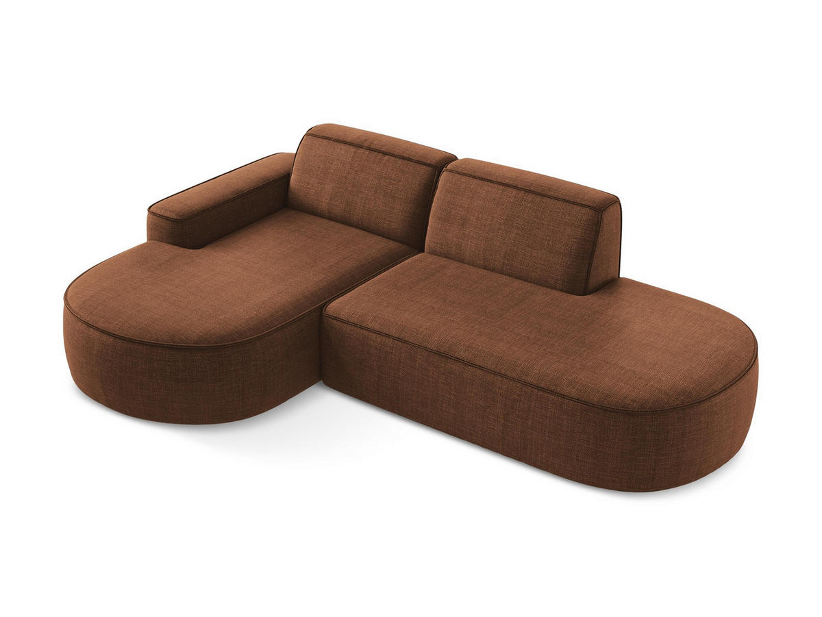 3-SITZER SOFA mit Schlaffunktion Bouclé Stoff Beige - Beige/Schwarz, Holzwerkstoff/Kunststoff (266/95/121cm) - LaMiaSofa