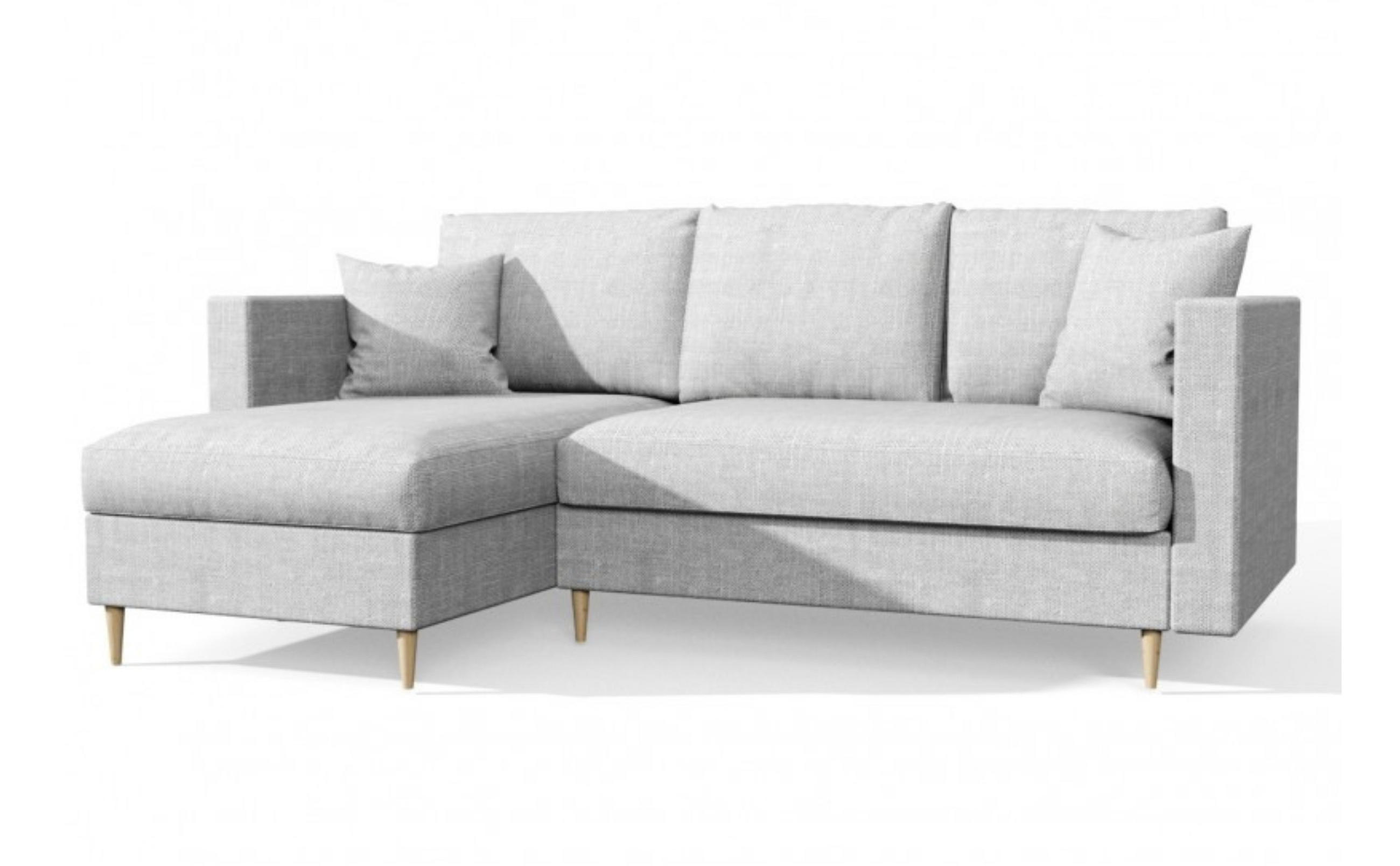 ECKSOFA Hellgrau MON Mit Schlaffunktion - Grau, Naturmaterialien/Textil (222/142cm) - Sepro Meble