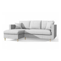 ECKSOFA Hellgrau MON Mit Schlaffunktion - Grau, Naturmaterialien/Textil (222/142cm) - Sepro Meble