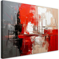 LEINWANDBILD Abstraktion 120x80cm - Rot, Textil (120/80cm) - Feeby