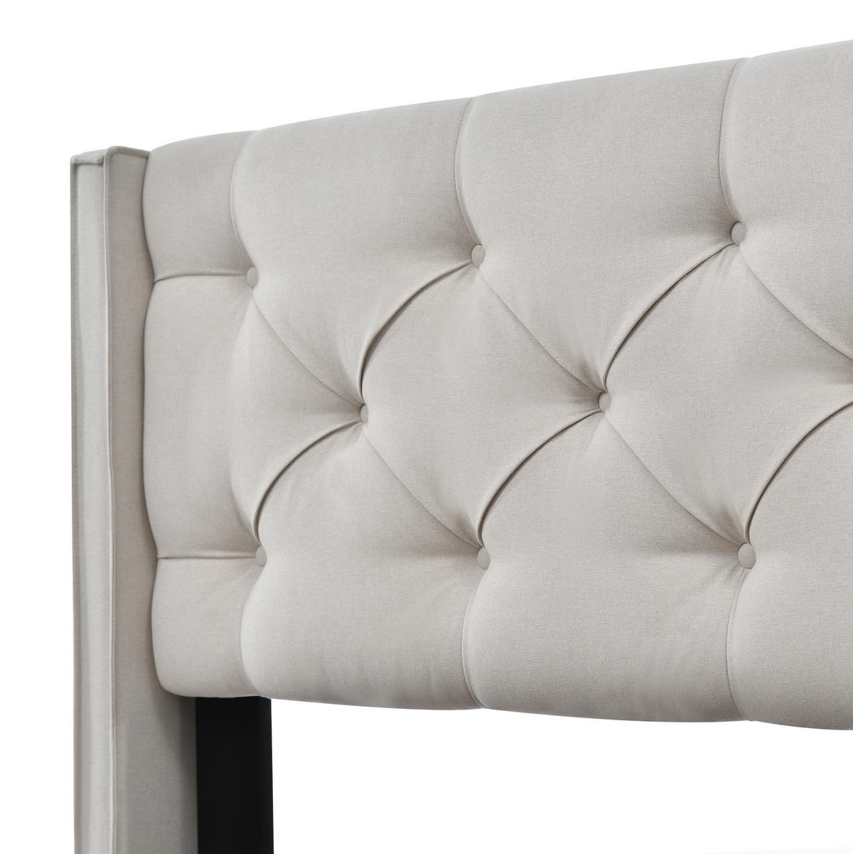 POLSTERBETT 90/200 cm Hellgrau aus Baumwolle mit Matratze mit Stauraum und Lattenrost - Hellgrau, Textil (90/200cm) - OKWISH