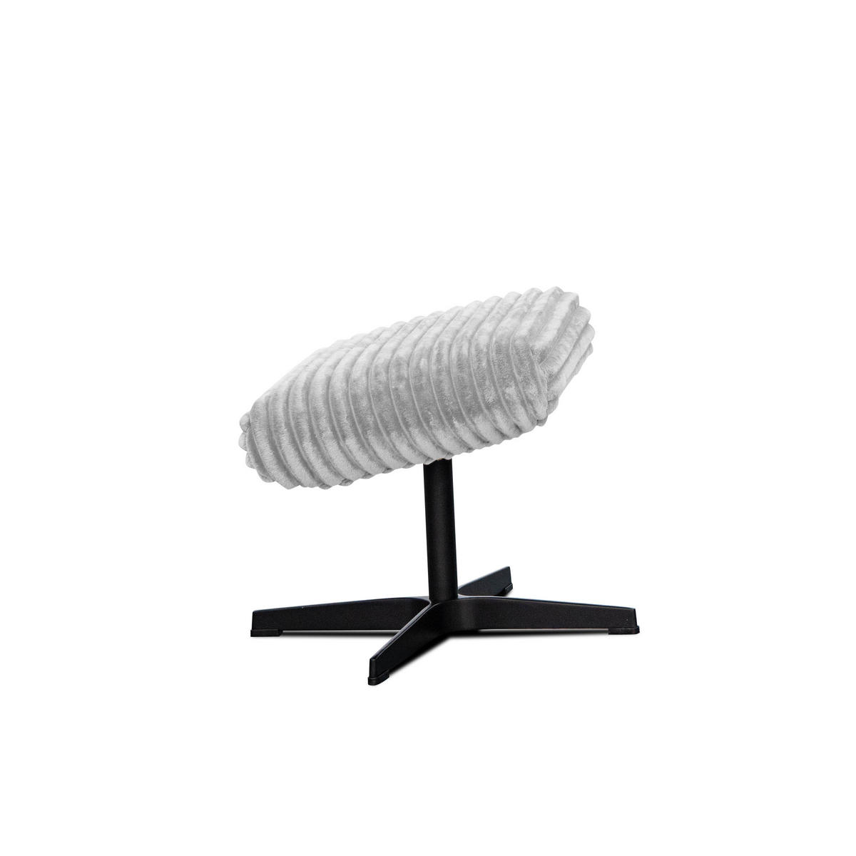HOCKER MONACO Cordstoff hellgrau - Hellgrau/Schwarz, Holz/Textil (50/41/37cm) - Courtois Laville