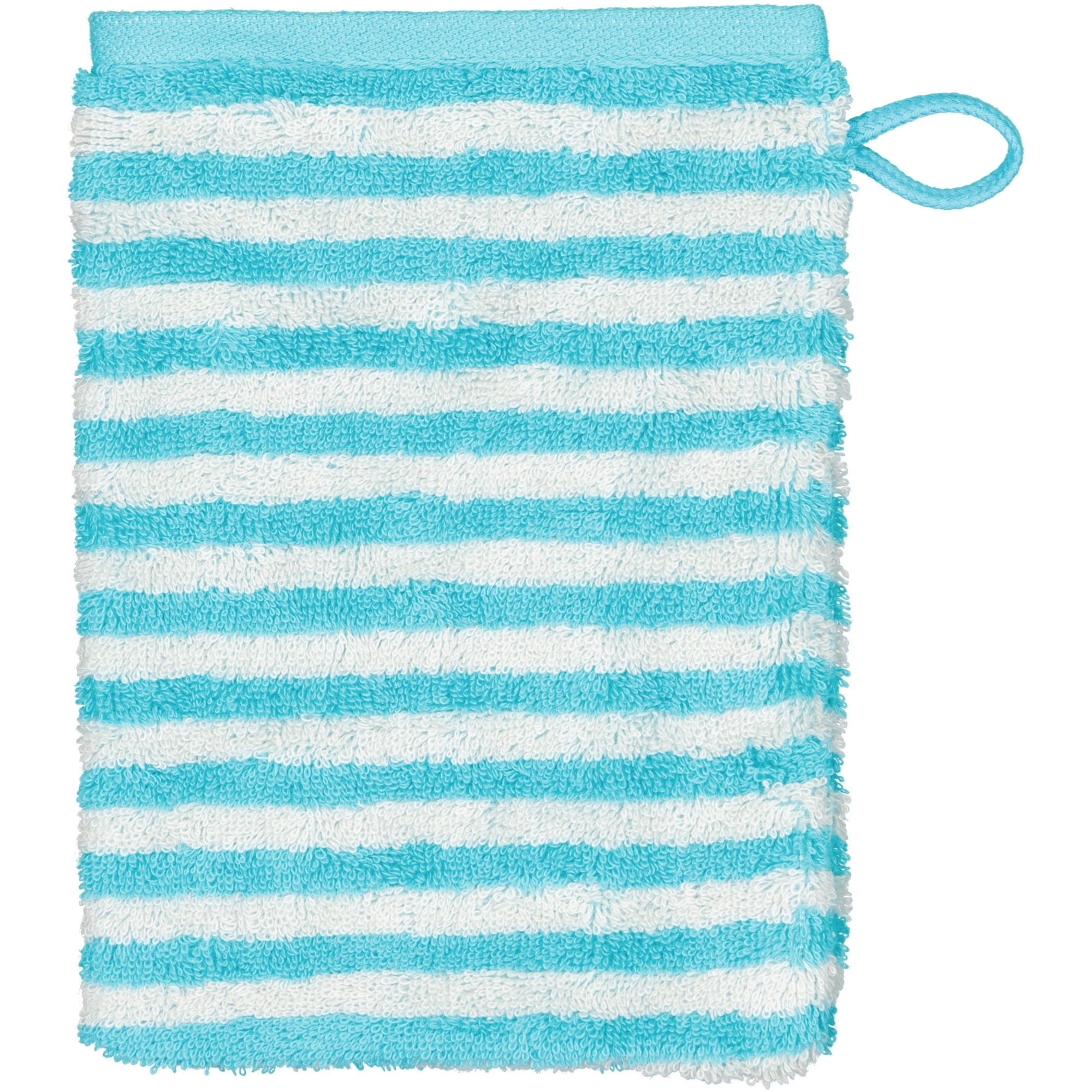 WASCHHANDSCHUH CAMPUS RINGEL 955 TÜRKIS - 41 - Blau, Textil (16/22cm) - Cawoe