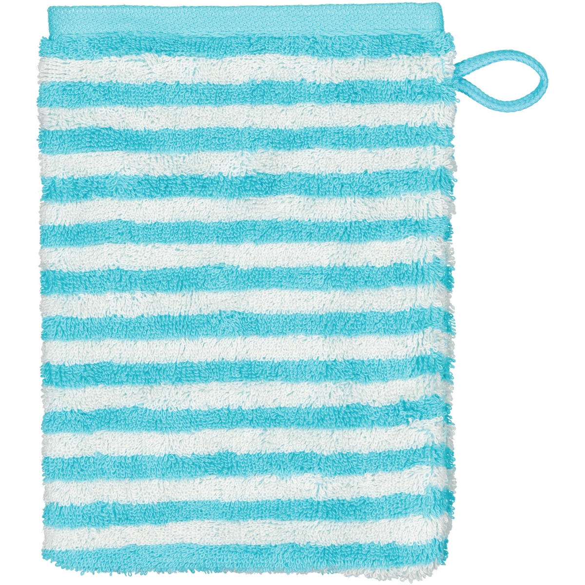 WASCHHANDSCHUH CAMPUS RINGEL 955 TÜRKIS - 41 - Blau, Textil (16/22cm) - Cawoe