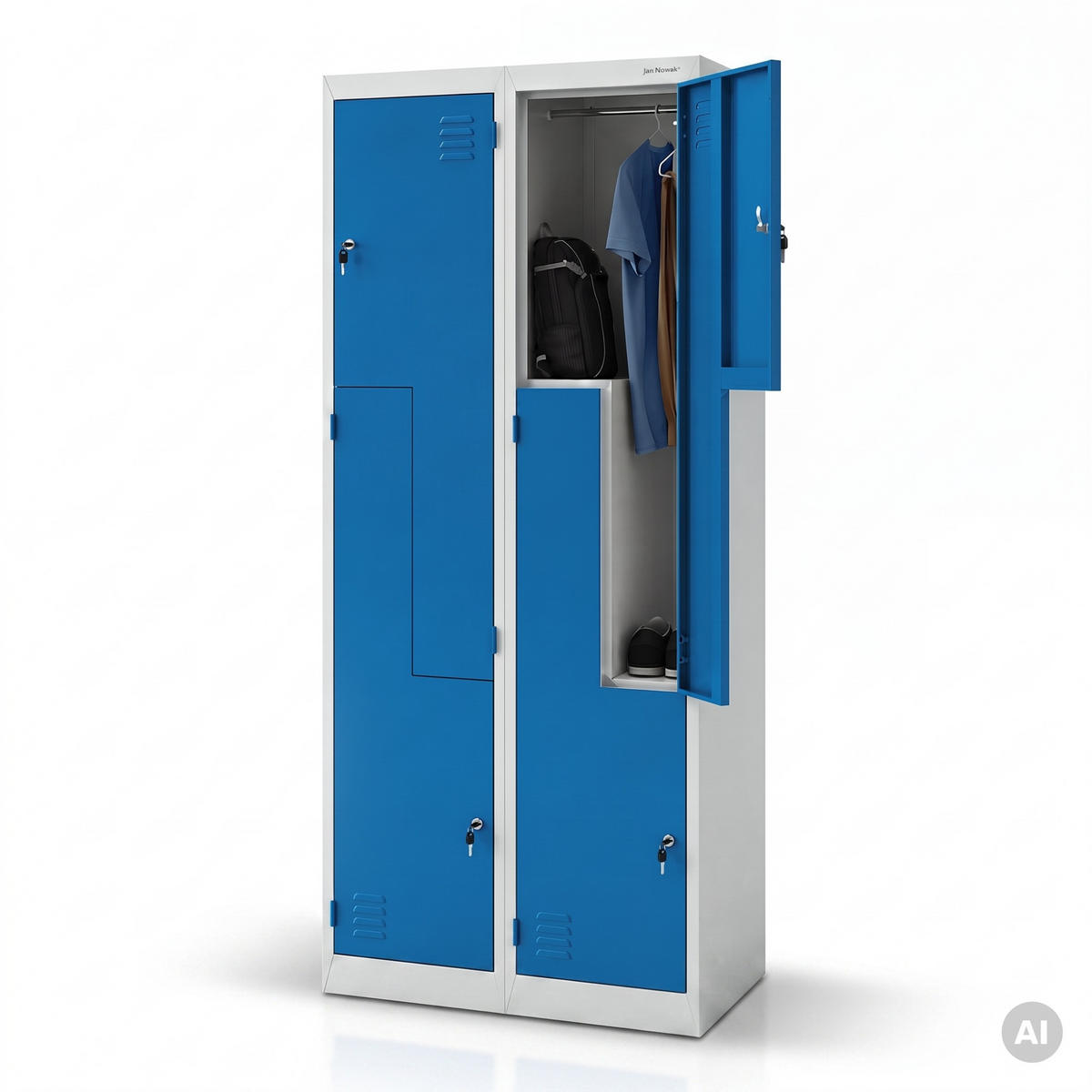 KLEIDERSCHRANK JULIA 185x80x45 cm - Blau/Grau, Metall (80/185/45cm) - Jan Nowak