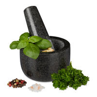 MÖRSER - Anthrazit, Stein (8.5/6/8.5cm) - Relaxdays