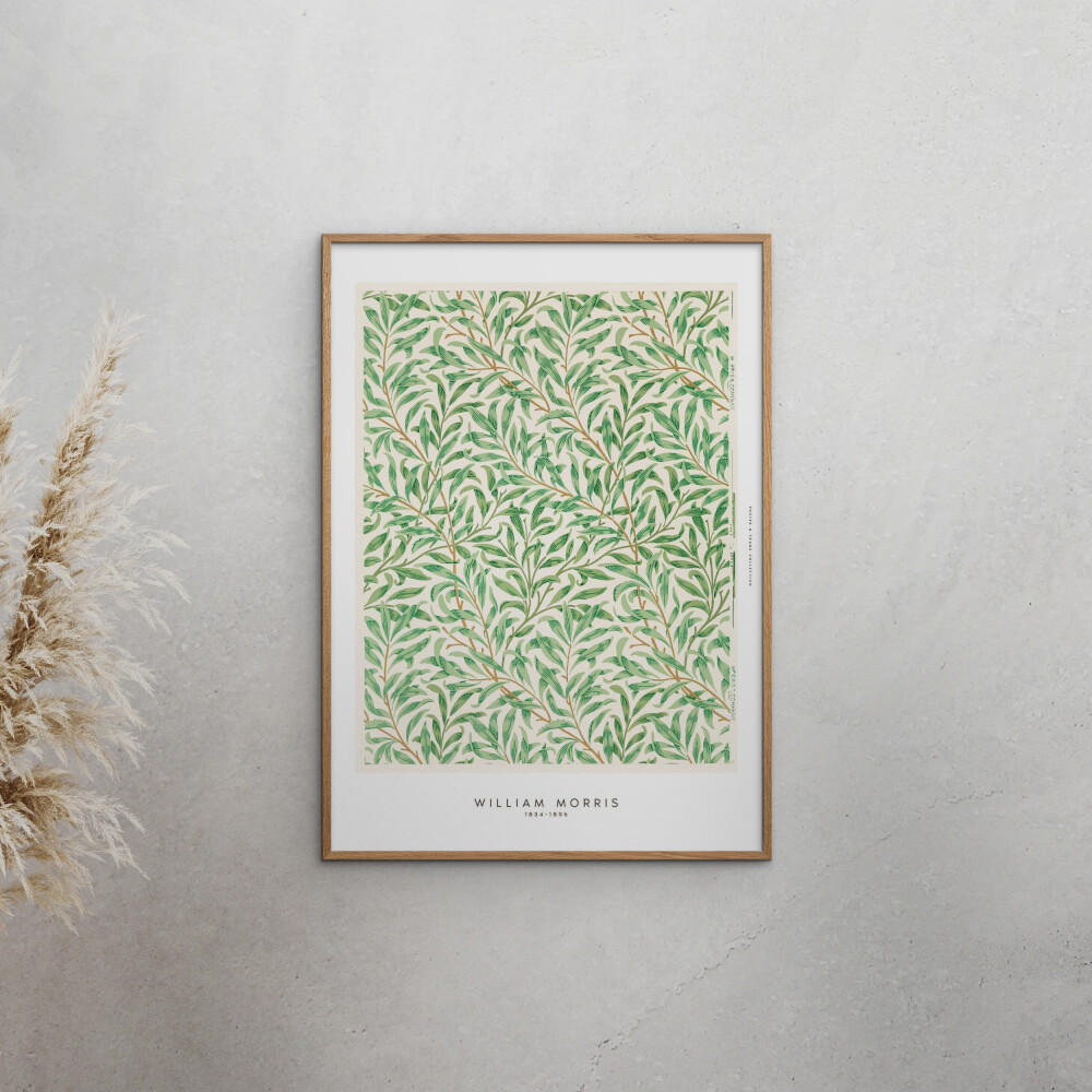 POSTER mit Rahmen William Morris - Green Leaves - Eichefarben/Grün, Holz/Papier (30/40cm) - Poster&Frame