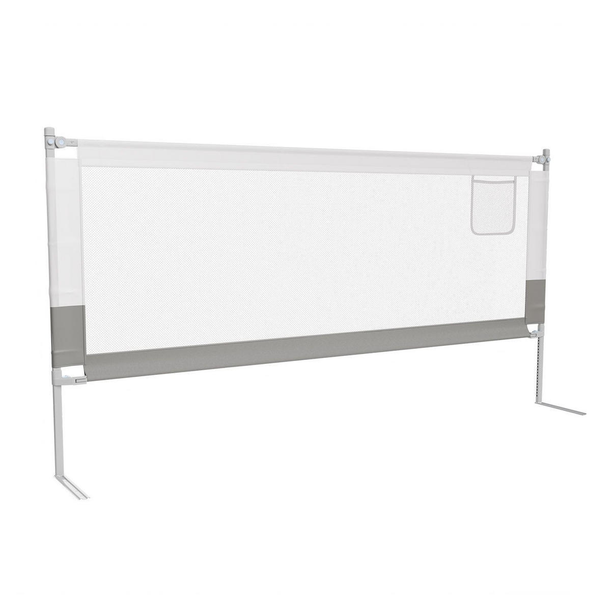 BETTSCHUTZGITTER Jaron 200/71-101 cm - Grau, Textil (200/200cm) - Juskys