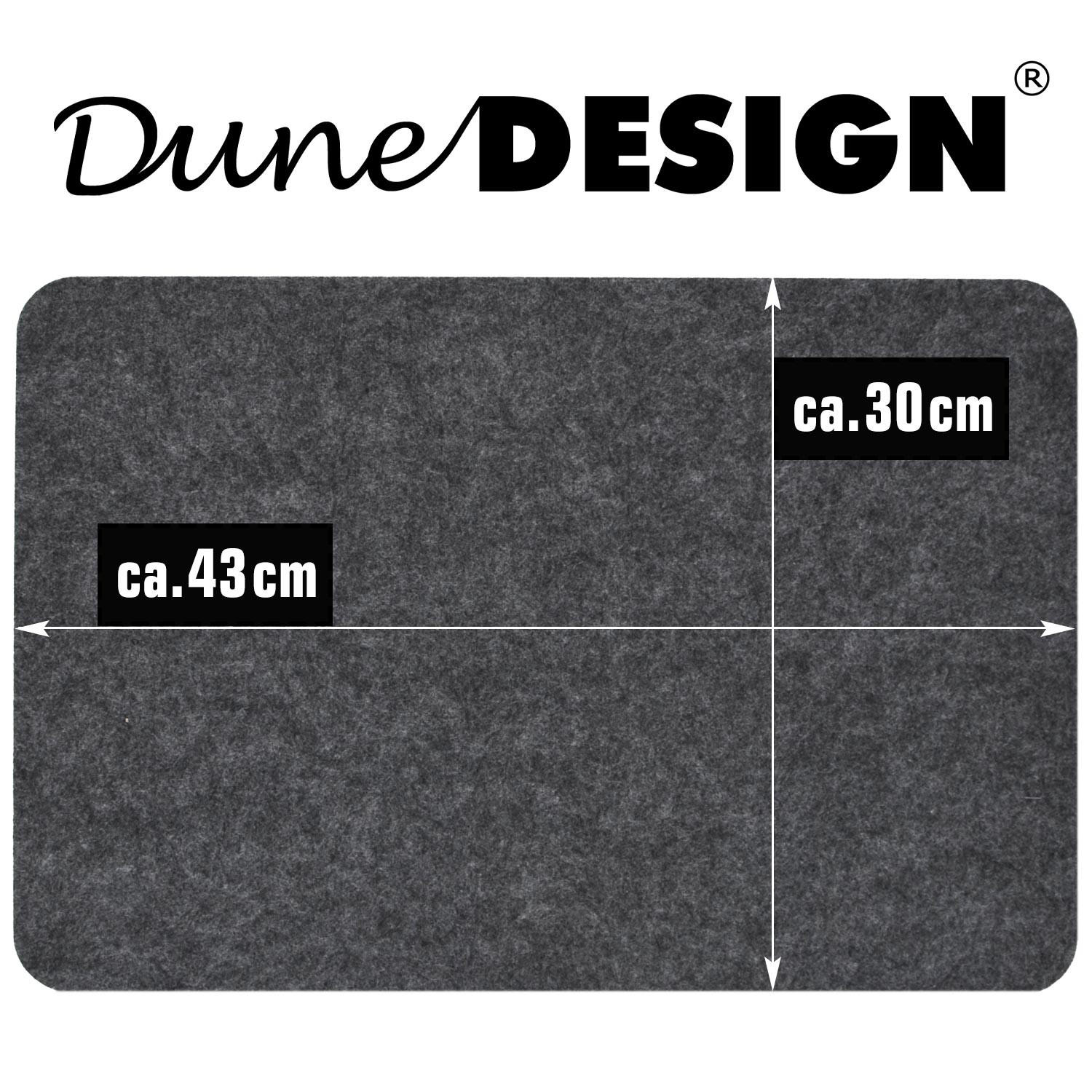 TISCHSET aus Filz, 12er Set 43/30 cm Grau - Grau, Kunststoff (43/30/1cm) - Dunedesign